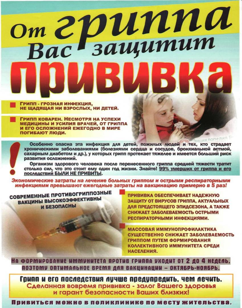 Вакцинация против гриппа картинки